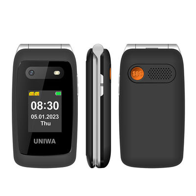 ভালো দাম UNIWA V202T কালো বয়স্ক ব্যক্তি স্মার্ট ফোন 1450mAh এসওএস বোতাম উচ্চ শক্তি অনলাইন