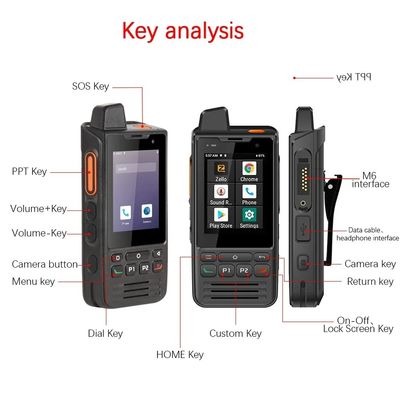 ভালো দাম UNIWA F60 Zello Walkie Talkie IP68 স্মার্টফোন অ্যান্ড্রয়েড 9 2.8'' 1+8GB এফএম রেডিও 5300mAh 4G PTT জিপিএস অনলাইন