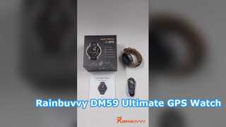 Rainbuvvy DM59 GPS স্মার্ট ওয়াচ 1.43'' অফলাইন ম্যাপ সহ AMOLED 5ATM ওয়াটারপ্রুফ 500mAh লেভাটি